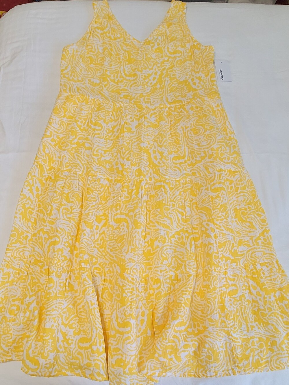 Sonoma Midi Sleeveless Sundress - Sz L, Lemon Yellow, NWT - Picture 5 of 11